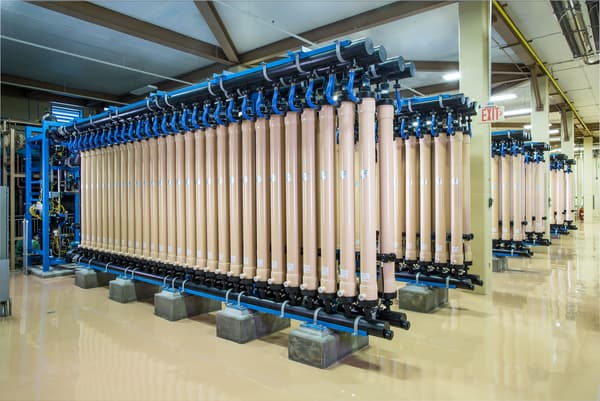 An installed Aria FLEX customize water filtration system for industrial organizations and municipalities.