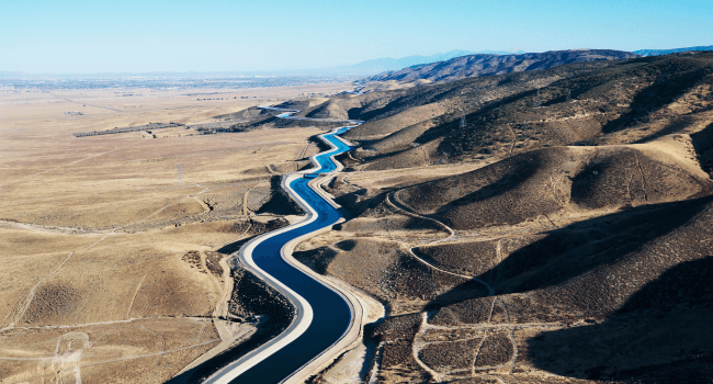 Winding River Through Desert