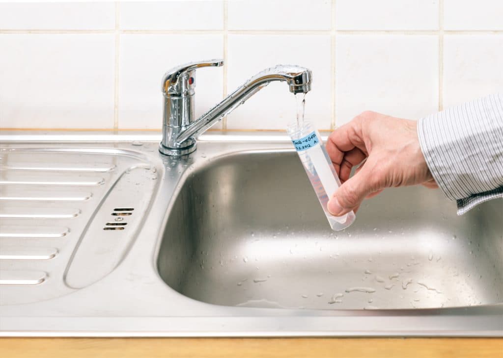 Water testing at sink
