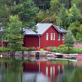 Cottage by a lake