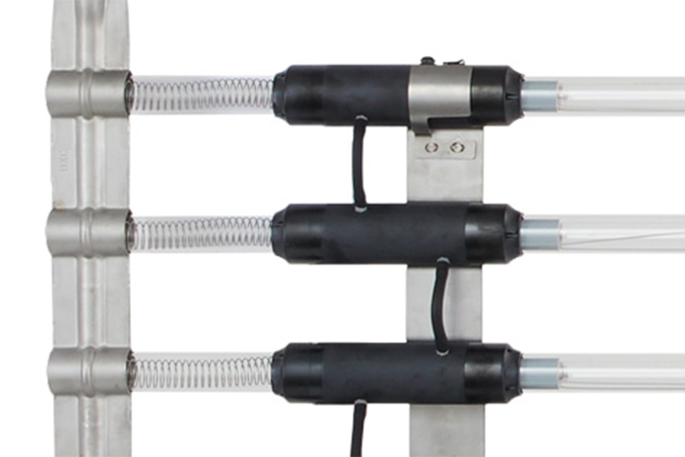 A photo of the improved ActiClean sleeve cleaning system, now available with a UV module upgrade of your TrojanUV3000Plus system