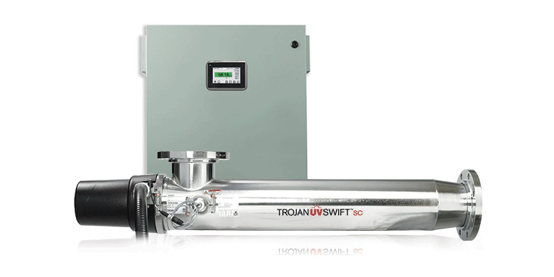 A photo of a TrojanUVSwiftSC chamber and control panel