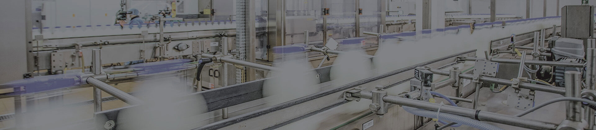 Bottling line at dairy plant